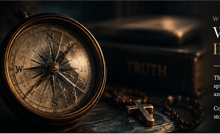 The Deception Code compass and cross visual